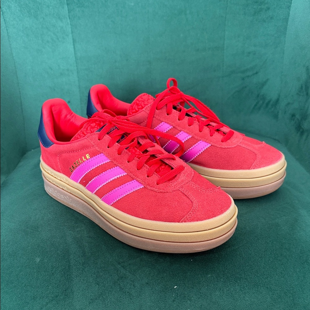 adidas Gazelle Platform Sneakers - Red & Pink